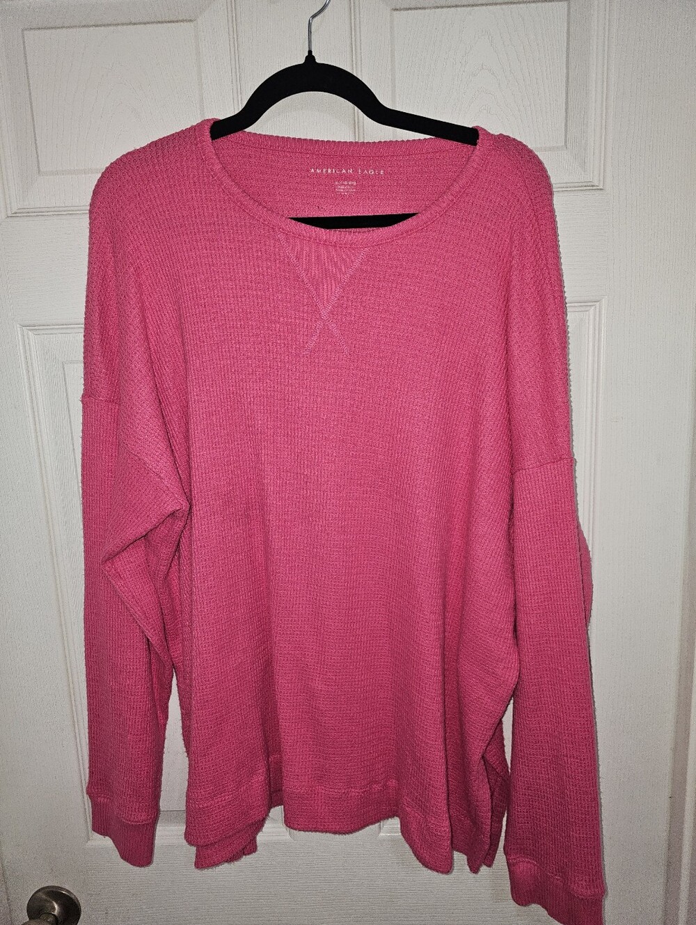 American Eagle Outfitters Hot Pink Waffle Knit Top